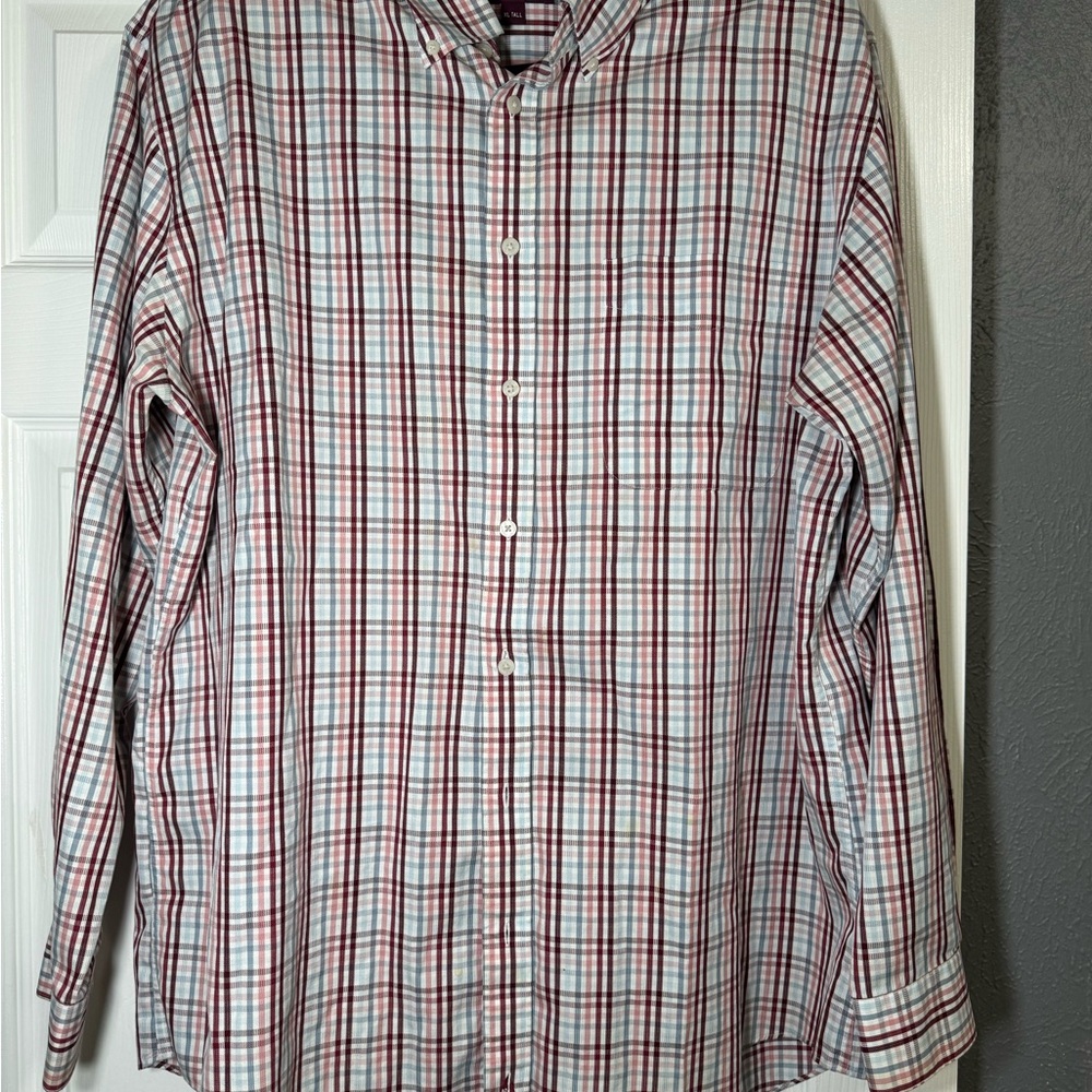 Nordstrom Red and White Casual Button Down Shirt